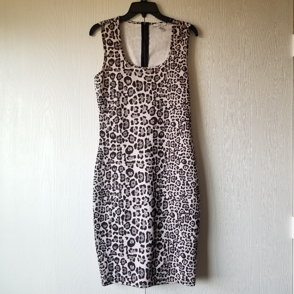 Bar III Blush Pink Leopard Bodycon Dress